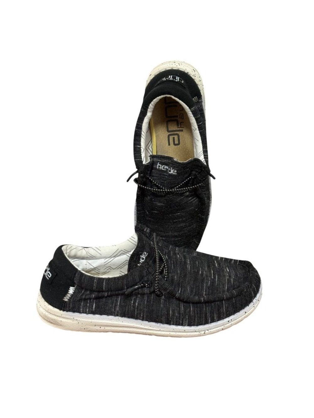 Hey Dude Wally Youth Stretch Black Shoes US Y5-L6 EU 37 Casual Lightweight